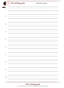 Write the answer worksheet